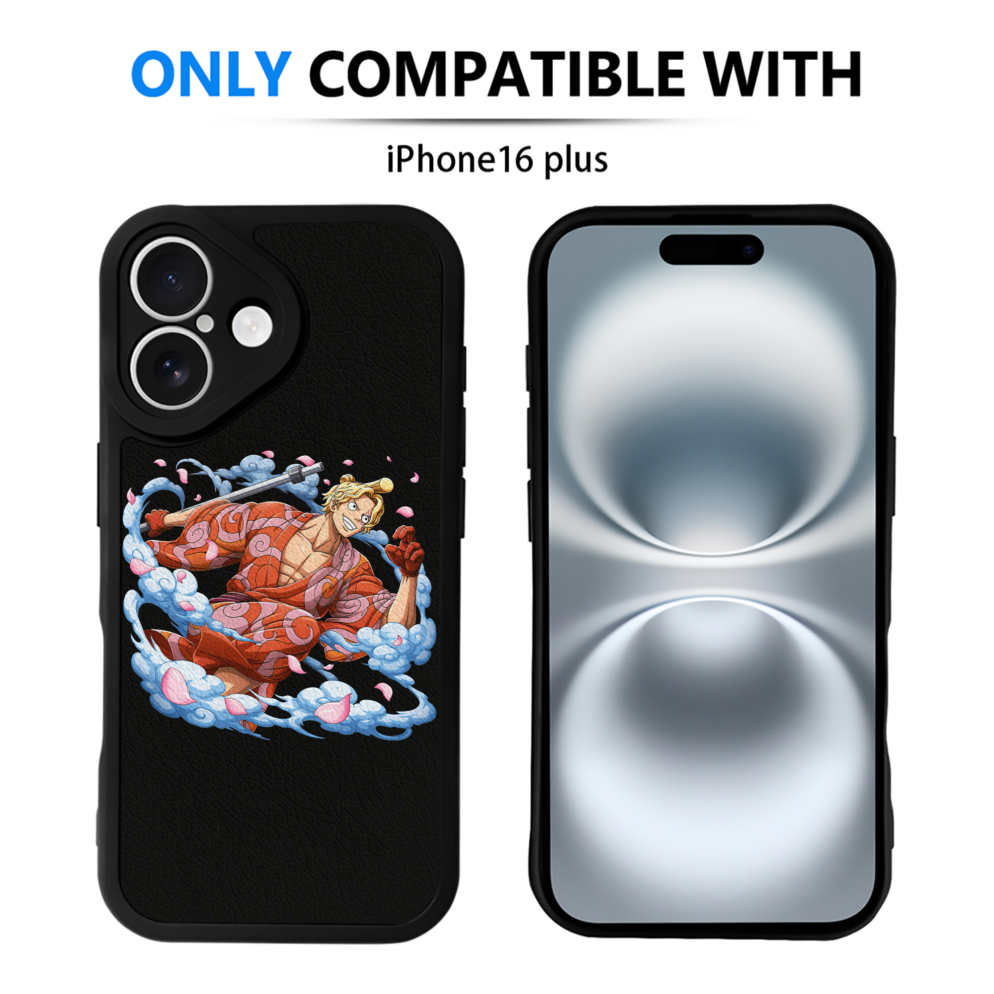 （画像用） ワンピース サンジ ONE PIECE Sanji 【iPhone 16シリーズ対応】シリコンスマホケース（レザー調） 材質：シリコン